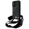Husa pentru iPhone 16 - BMW Leather M Edition Carbon Stripe &amp; Strap (BMHCP16S23PSCCK) - Black
