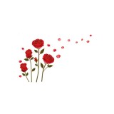 Sticker Decorativ cu Trandafiri, 155 x 230 cm, Autocolant Premium, CBD CORAL BEST DEALS Rosu aprins 50 cm 70 cm 50 cm Rosu aprins 1 Folie