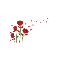 Sticker Decorativ cu Trandafiri, 155 x 230 cm, Autocolant Premium, CBD CORAL BEST DEALS Rosu aprins 50 cm 70 cm 50 cm Rosu aprins 1 Folie