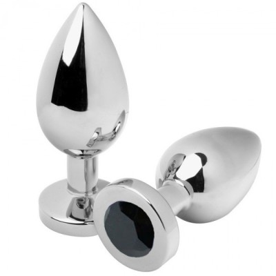 METAL HARD - ANAL PLUG DIAMOND BLACK SMALL 5.71CM foto