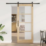 Ușă glisantă cu set hardware &#039;ORKDAL&#039;din lemn masiv și sticlă