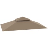 Outsunny Acoperiș de Schimb pentru Pergolă cu 2 Nivele și Buzunare de Colț, 160 g/m&sup2;, UV50+, 244x152 cm, Kaki | Aosom Romania