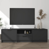 Comodă TV, negru, 140x35x40 cm, lemn prelucrat, vidaXL