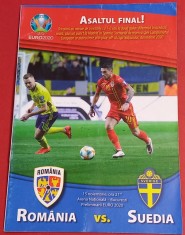 Program meci fotbal ROMANIA - SUEDIA (15.11.2019)