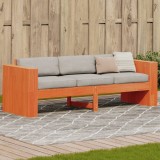 Canapea gradina 3 locuri vidaXL, lemn pin masiv, 189x60x62 cm, maro ceruit. Banca terasa exterior, rezistenta 330kg.