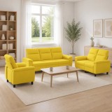 Cumpara ieftin Set de canapea 3 pcs Galben Deschis Tesatura