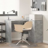 Cumpara ieftin Birou de colt cu sertar cu raft Gri din beton 102 x 88 x 75 cm