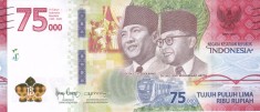 Bancnota Indonezia 75.000 Rupii 2020 - PNew UNC ( comemorativa - vezi descriere )