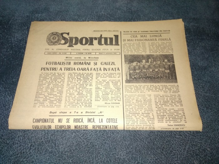 ZIARUL SPORTUL 11 OCTOMBRIE 1983