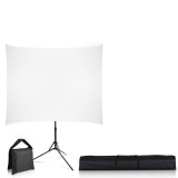 Cumpara ieftin Perete Fundal Studio Alb Suport fundal pentru streaming cu panza Chroma Key, White Screen 150x200cm, Oem