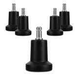 Set 5 Picioare pentru scaun de birou tija 11 mm, Kwmobile, Negru, Nylon, 53197.02
