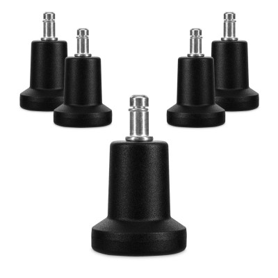 Set 5 Picioare pentru scaun de birou tija 11 mm, Kwmobile, Negru, Nylon, 53197.02 foto
