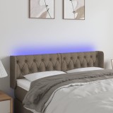 Cumpara ieftin Tăblie de pat cu LED, gri taupe, 163x16x78/88 cm, textil