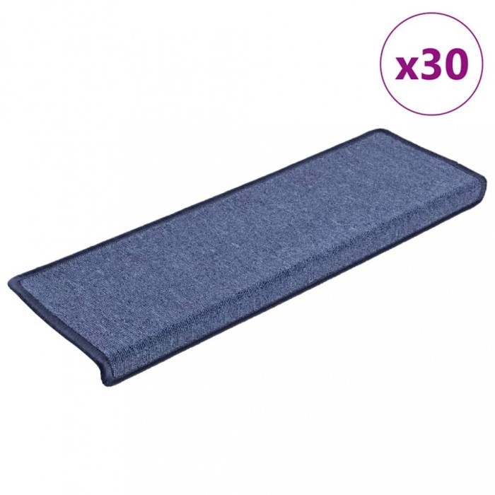 vidaXL Covorașe pentru scări, 30 buc., 65x21x4 cm, margini dreptunghiulare albastre 3365772