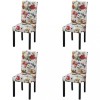 Scaune de bucătărie, 4 buc., multicolor, material textil