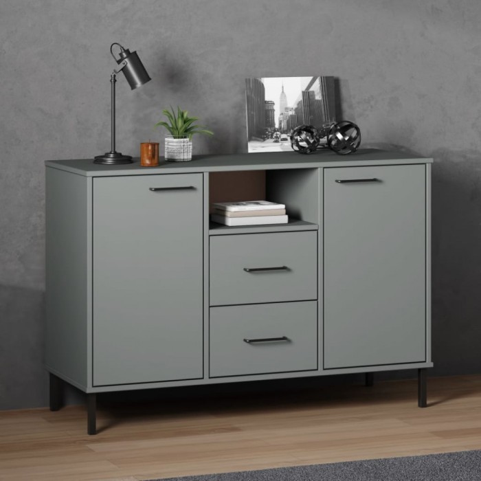 Gossi dulap cu picioare metalice &bdquo;oslo&rdquo; gri 113x40x77 cm lemn