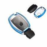 Husa Cheie Smartkey Compatibila cu Mercedes Benz 3 Butoane Albastra TPU+PC