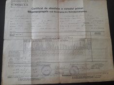 Certificat absolvire curs primar sas bilingv roman german Al?ina 1924 foto
