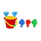 Set Nisip Copii, Galeata Mini cu 6 Jucarii: Lopatica, Grebla, Sita &amp; Forme. Jucarii Gradina, Plaja
