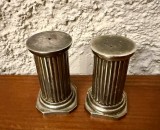 2 SOLNITE PENTRU SARE SI PIPER, DIN METAL ARGINTAT H6CM