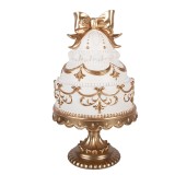 Decoratiune Tort polirasina alba aurie &Oslash; 19x33 cm