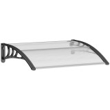 Outsunny Copertină de Exterior pentru Uși și Ferestre 75x100 cm, Protecție Solară și &icirc;mpotriva Ploii, cu Suport din Aluminiu, Transparentă | Aosom Rom