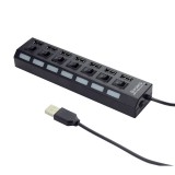 HUB extern GEMBIRD, porturi USB: USB 2.0 x 7, conectare prin USB 2.0, alimentare retea 220 V, cablu 0.5 m, negru, &quot;UHB-U2P7-03&quot; (include TV 0.8lei)