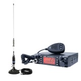 Statie Radio CB PNI Escort HP 9001 PRO cu Antena Magnetica PNI S75, 80 Canale AM/FM, ASQ, 12V/24V