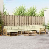 vidaXL Set de canapele de exterior 8 pcs Alb și crem 79 x 79 x 37 cm 3388920