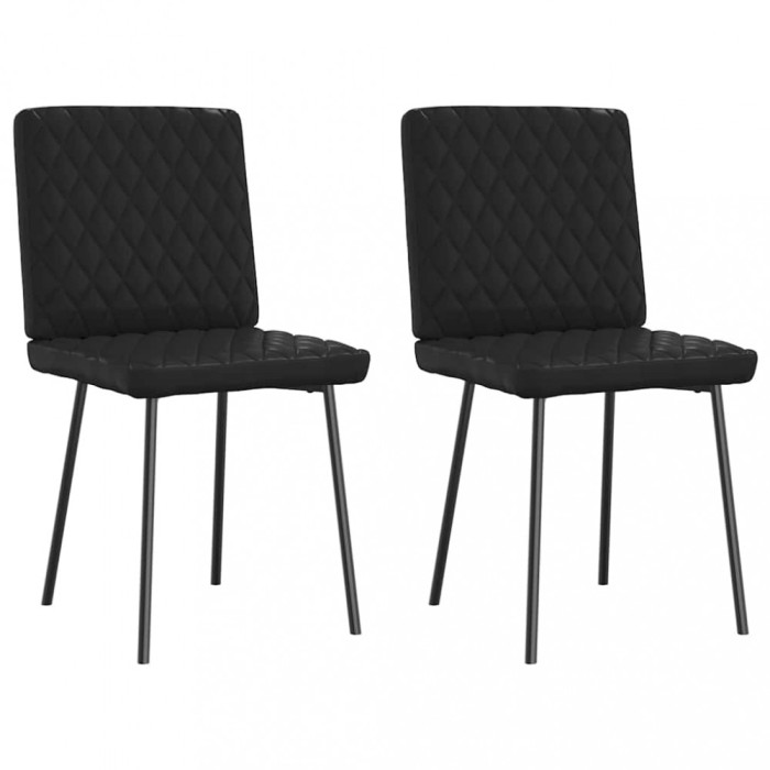 Gossi scaune de bucatarie, 2 buc., negru, piele ecologica