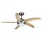 VENTILATOR TAVAN 60W CU ILUMINAT - ARGINTIU/LEMN