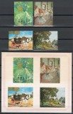Bhutan 1972 497/500 + bl 49 MNH - Picturi - pe carton, acoperite cu lac