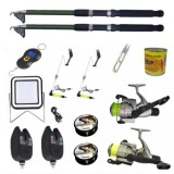 Set complet de pescuit sportiv cu lanseta de 2.7 m, mulinete Cobra, 2 senzori si accesorii, Cool Angel