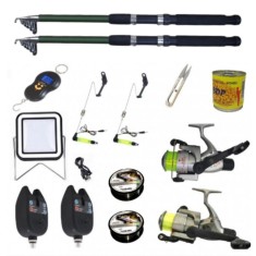 Set complet de pescuit sportiv cu lanseta de 2.7 m, mulinete Cobra, 2 senzori si accesorii