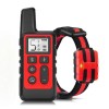 Zgarda Electrica Dresaj Caini, Antilatrat, 800m, Vibratii, Soc, Sunet, Rezistenta Apa, Curea Textil, Rosu, Electroz Cauciucati