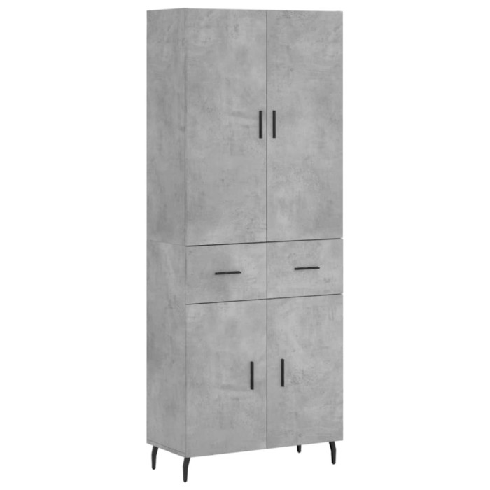 Dulap inalt, gri beton, 69,5x34x180, lemn compozit