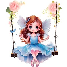 Sticker decorativ, Mica Printesa, Albastru, 71 cm, 1292STK-4