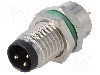 Conector M8, 3 pini, clasa etanseitate IP67, BULGIN - PXMBNI08RPM03APC