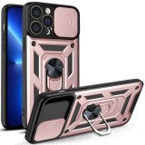 Husa pentru iphone 13 pro max, camshield protectie camera, inel magnetic, slide si snap, rose gold