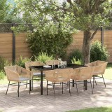 VidaXL Set de masă pentru grădină 7 pcs Maro Rattan poli