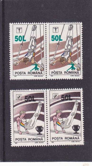 GIMNASTICA SUPRATIPAR,SERIE COMPLETA IN PERECHE,1998,Lp.1465 MNH ** ROMANIA.