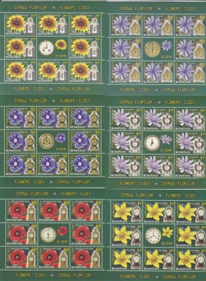 CEASUL FLORILOR I,SET 6 MINICOLI,2013,Lp.1966c,MNH **,ROMANIA. foto