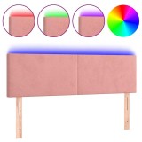 Cumpara ieftin Tablie de pat cu LED, roz, 144x5x78/88 cm, catifea