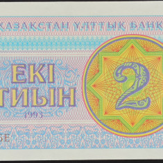 Bancnotă 2 tyin 1993 Kazahstan UNC
