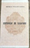 ACTE (4) Certificat de căsătorie RPR, evaluare: stare foarte bună, colț dreapta sus ușor &icirc;ndoit, document colecție