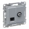 Priza TV de capat tip F + RJ45 UTP CAT6 Legrand Suno aluminiu 721362