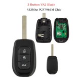 Cheie cu Telecomanda Renault 3 BUTOANE PCF7961M LAMELA VA2