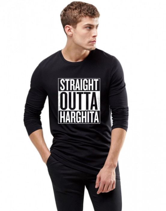 Bluza barbati neagra - Straight Outta Harghita - S