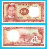 Vietnam Sud (pick 19) 100 Dong 1966 aUNC serie: M8 630429; Generalul L&ecirc; Văn Duyệt