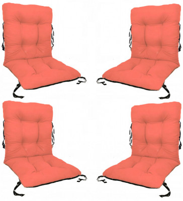 Set 4 Perne sezut/spatar pentru scaun de gradina sau balansoar, 50x50x55 cm, culoare orange foto